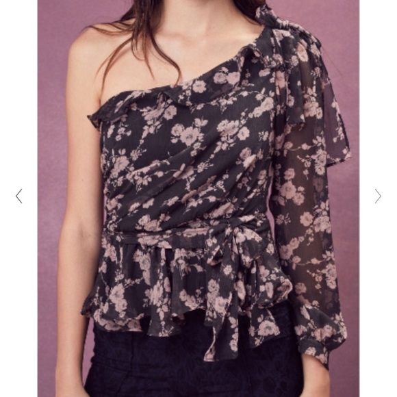 For Love & Lemons Theo One Shoulder Blouse - Picture 5 of 8